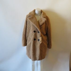 zara camel teddy coat